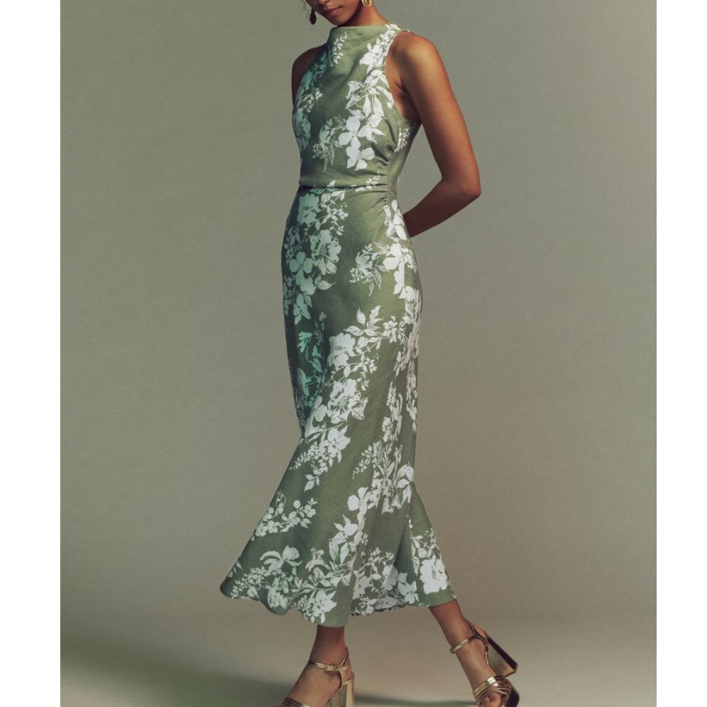 Reformation Casette Linen Dress - Willow - Picture 3 of 8